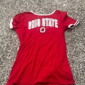 Ohio State Red Graphic Tee with White Trim